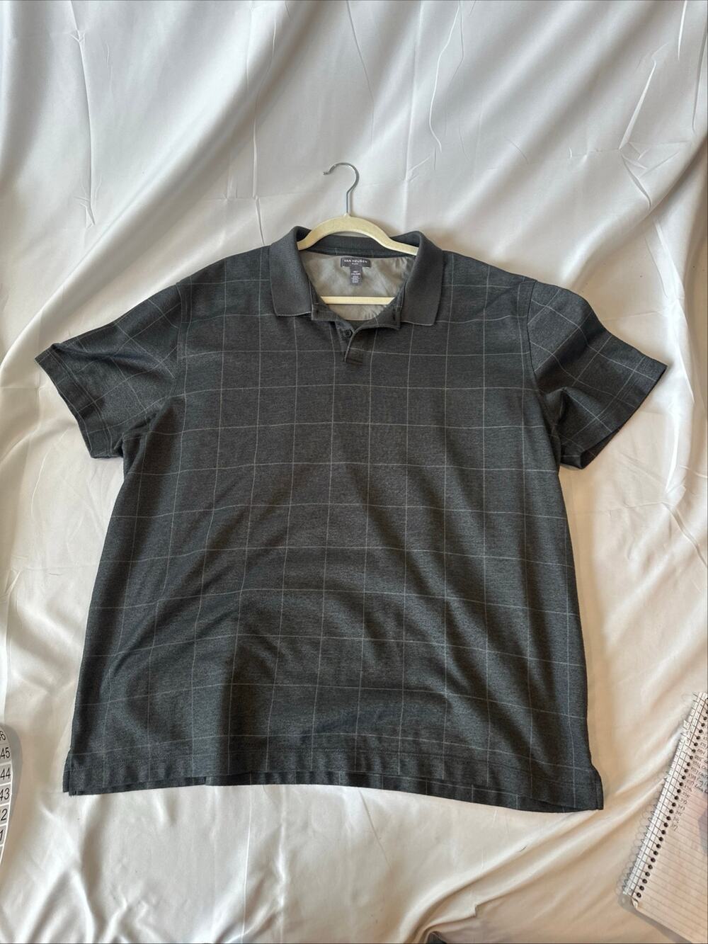 Van Heusen  polo shirt flex  sz XXL/ TTG/XXG grey blade made in Vietnam